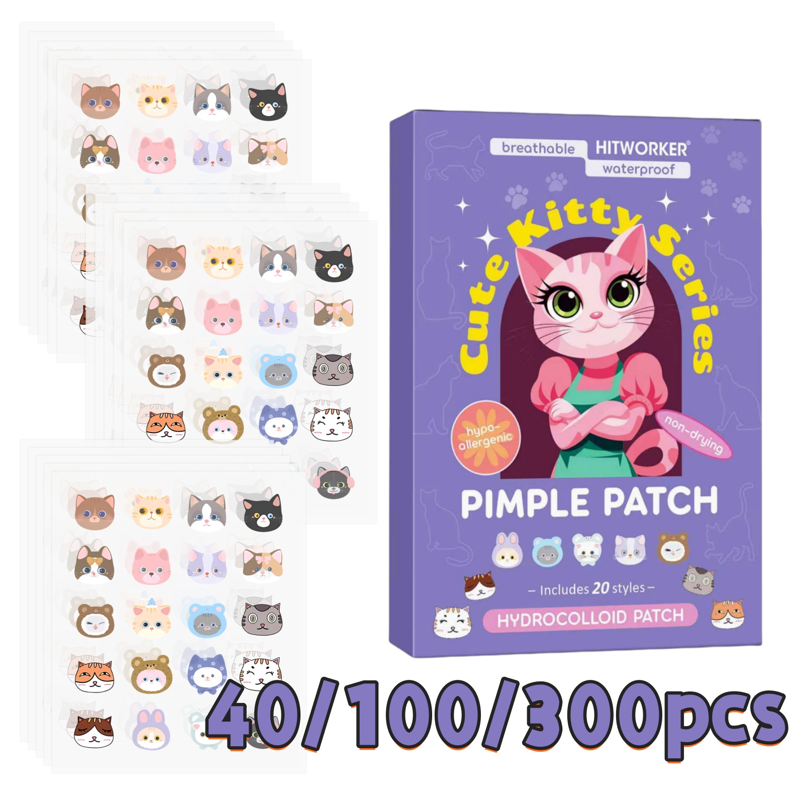 Face Oil - 40/100/300 шт. пластыри от прыщей с